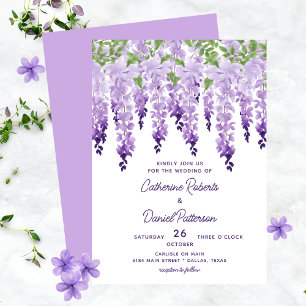 Convite de Casamento Moderno e Elegante com Flor d