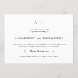 Convite de casamento moderno e minimalista