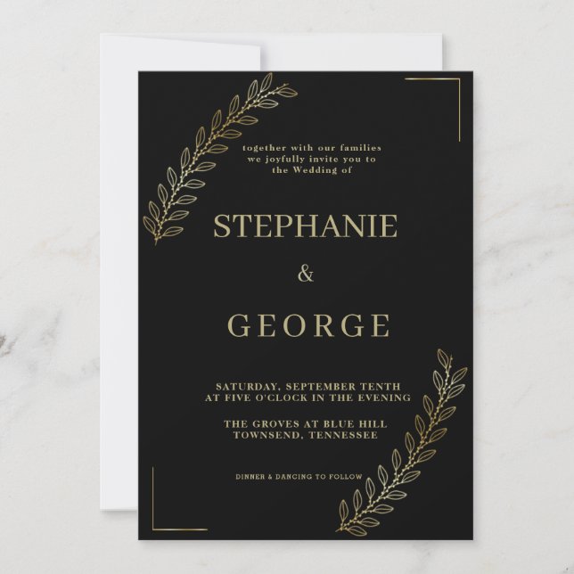 Convite de casamento moderno e minimalista (Frente)