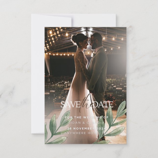 Convite de casamento - moderno elegante e clássico (Frente)