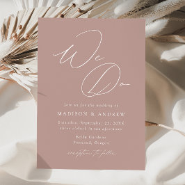 Convite de Casamento Moderno Elegante Rosa Empoeir