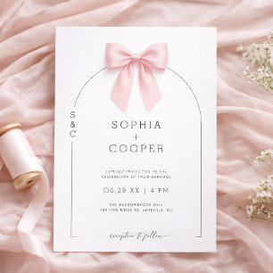 Convite de Casamento Moderno em Serif com Arco de 