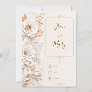 Convite de Casamento Moderno Floral