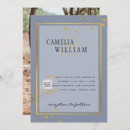 Convite de Casamento Moderno FOTO Código QR RSVP A