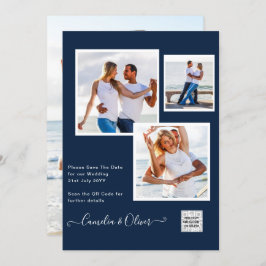 Convite de Casamento Moderno FOTO Código QR RSVP A