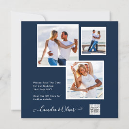 Convite de Casamento Moderno FOTO com QR CODE RSVP