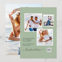 Convite de Casamento Moderno FOTO com QR CODE Rsvp