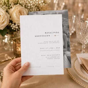 Convite de Casamento Moderno Luxuoso com Foto