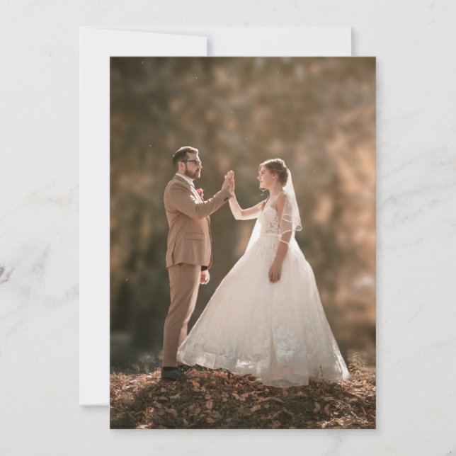 convite de casamento moderno marrom, convite (Frente)