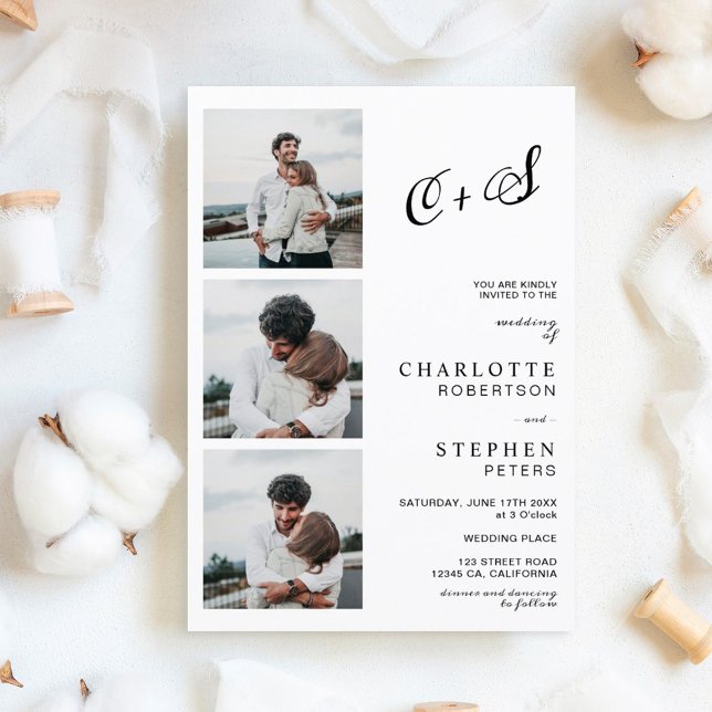 Convite de casamento moderno minimalista casual co (Criador carregado)