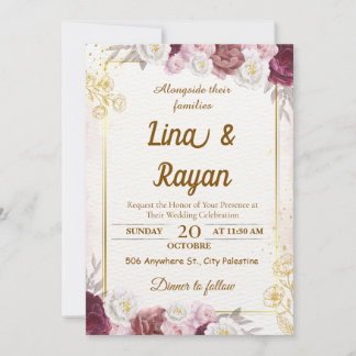Convite de Casamento Moderno Minimalista Elegante
