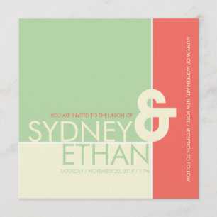 Convite de casamento Moderno Minimalista Simples M