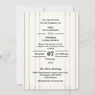 Convite de Casamento Moderno Préppy Listrado