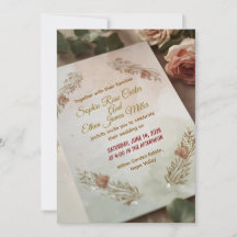 Convite de Casamento Moderno Romântico – Blush & B