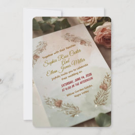 Convite de Casamento Moderno Romântico – Rubor & B