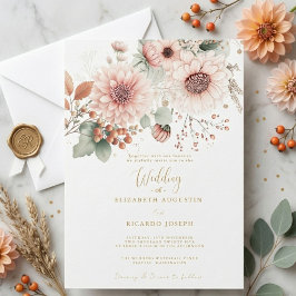 Convite de Casamento Moderno Tendência Rosa Po dus
