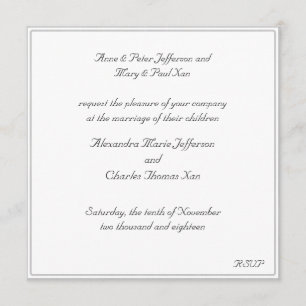 Convite de Casamento Moldura Branca