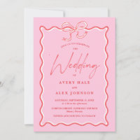 Convite de Casamento Moldura de Imagem em Onda Ros