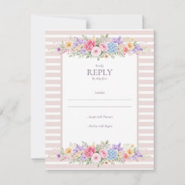 Convite de Casamento Moldura Flor Jardim Aquarela
