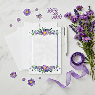 Convite de casamento moldura floral roxa orçamento
