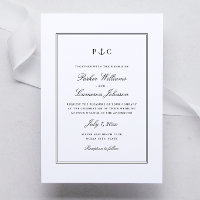 Convite de Casamento Monograma de Âncora Náutica P