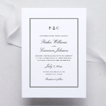 Convite de Casamento Monograma de Âncora Náutica P