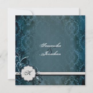 Convite De Casamento Monograma De Vintagem Elegant