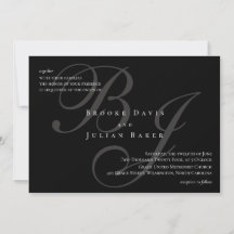 Convite de Casamento Monograma Elegante