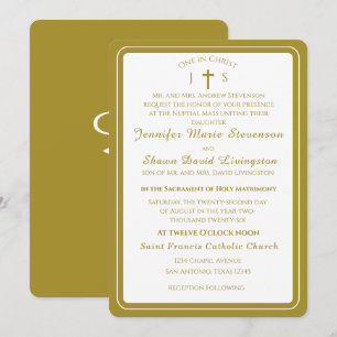 Convite de Casamento Monogramado Católico Atempora