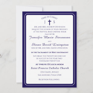 Convite de Casamento Monogramado Católico Atempora
