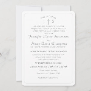 Convite de Casamento Monogramado Católico Atempora