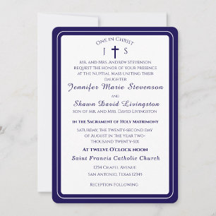 Convite de Casamento Monogramado Católico Atempora