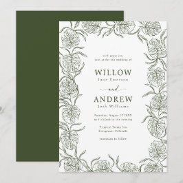Convite de Casamento Monstera