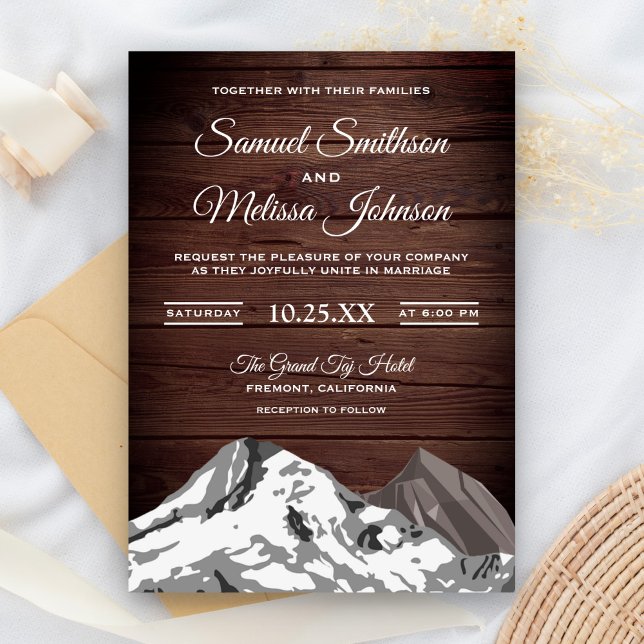 Convite de Casamento Montanhas Nevadas de Madeira  (Criador carregado)