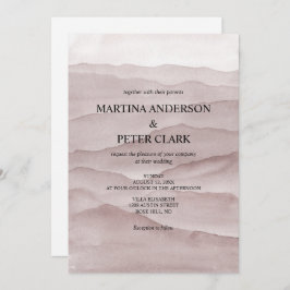 Convite de casamento montanhas rosa empoeirado abs