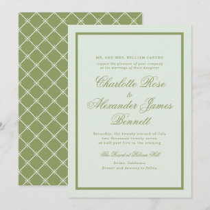 Convite de Casamento Moss Green Estate