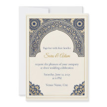 Convite de Casamento Muçulmano com Azulejo Marroqu