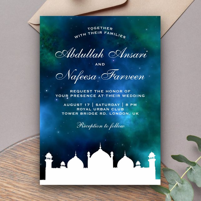 Convite de casamento muçulmano da Mesquita Islâmic (Criador carregado)