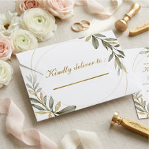 Convite de Casamento Muçulmano Elegância Folhas de