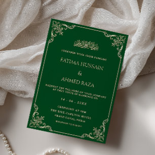 Convite de Casamento Muçulmano Rococó Antigo Esmer