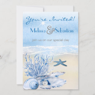Convite de casamento Muito Azul da Praia do Sonho