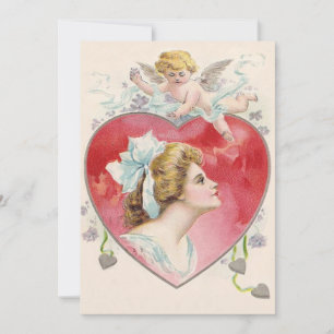 Convite de Casamento Mulher Coração Cupido Margari