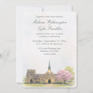 Convite de Casamento na Capela de Pedra em Aquarel