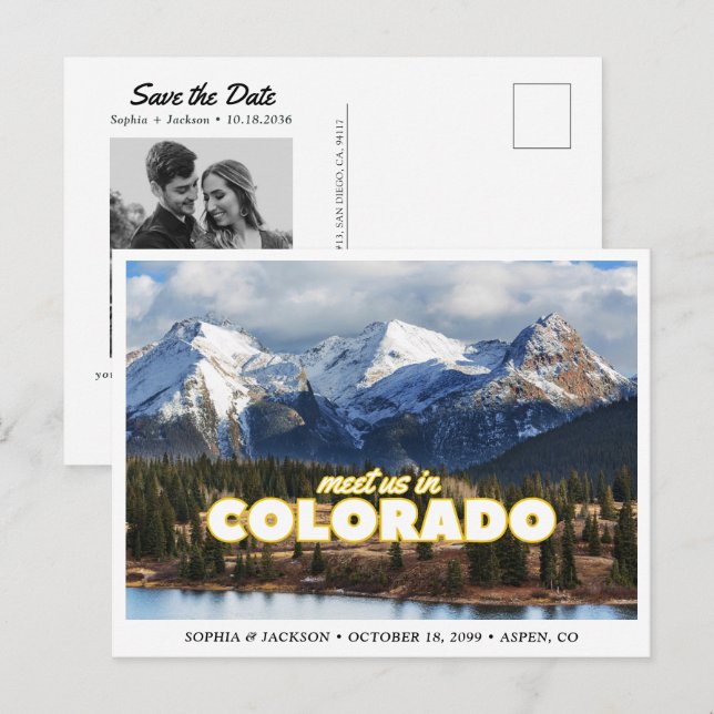 Convite de Casamento na Montanha do Colorado - Car (Frente/Verso)