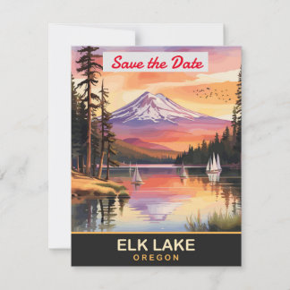 Convite de casamento na montanha Elk Lake Oregon