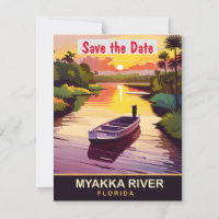 Convite de casamento na natureza do rio Myakka na
