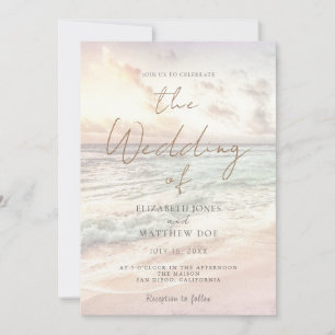 Convite de Casamento na Praia ao Pôr do Sol