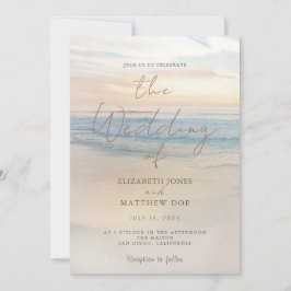Convite de Casamento na Praia ao Pôr do Sol