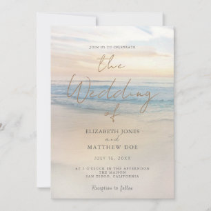 Convite de Casamento na Praia ao Pôr do Sol