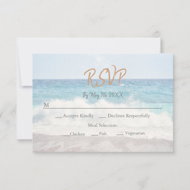 Convite de Casamento na Praia Casamento à Beira-Ma (Frente)